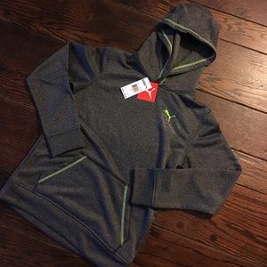 NWT Grey and Neon Green Puma Hoodie